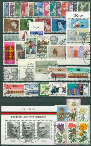 Bund 1975 Jahrgang komplett (826/74, Block 11) gestempelt (SG98520)