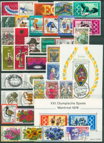 Bund 1976 Jahrgang komplett (875/12, Block 12/13) gestempelt (SG98519)