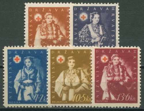 Kroatien 1942 Woche des Roten Kreuzes 86/90 mit Falz