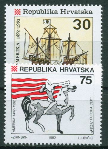 Kroatien 1992 Europa CEPT Entdeckung Amerikas Segelschiff 209/10 postfrisch