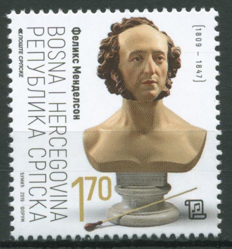 Bosnien-Herzegowina (Serb.Republik) 2019 Komponist Felix Medelssohn 785 postfri.