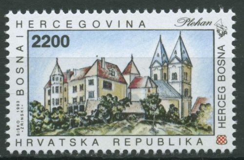 Bosnien-Herzegowina (Kroat. Post) 1993 Kloster Plehan 11 postfrisch
