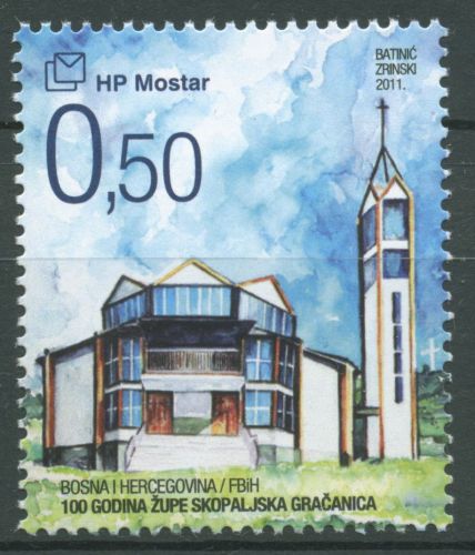 Bosnien-Herzegowina (Kroat. Post) 2011 Pfarrkirche 323 postfrisch
