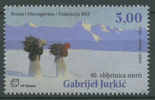 Bosnien-Herzegowina (Kroat. Post) 2014 Gemälde Winteridylle 384 postfrisch