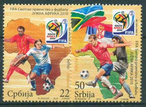 Serbien 2010 Fußball-WM Südafrika 354/55 postfrisch