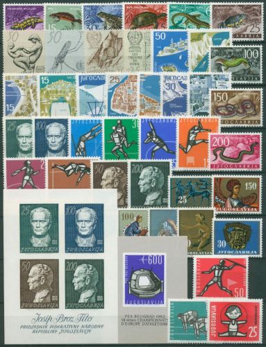 Jugoslawien 1962 Jahrgang komplett (990/1031, Block 8/9) postfrisch (SG62004)