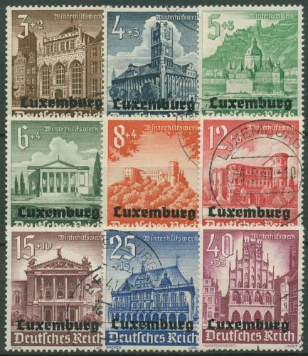 Luxemburg 1941 Winterhilfswerk WHW mit Aufdruck 33/41 gestempelt