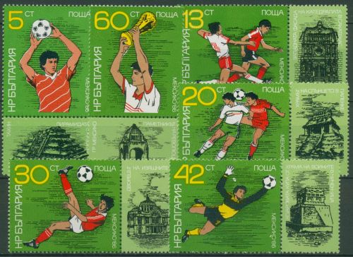 Bulgarien 1986 Fußball-WM Mexiko 3473/78 A Zf postfrisch