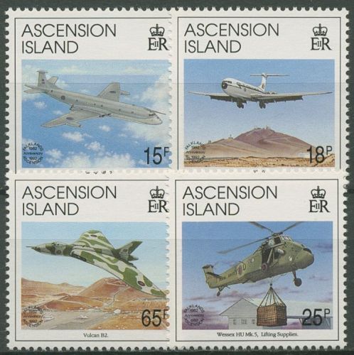 Ascension 1992 10 J. Befreiung Falklands Militärflugzeuge 586/89 postfrisch