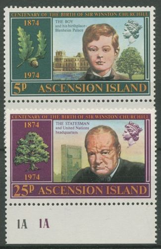 Ascension 1974 100. Geburtstag von Winston Churchill 181/82 postfrisch