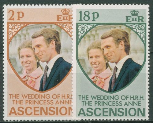 Ascension 1973 Hochzeit Prinzessin Anne und Mark Phillips 177/78 postfrisch