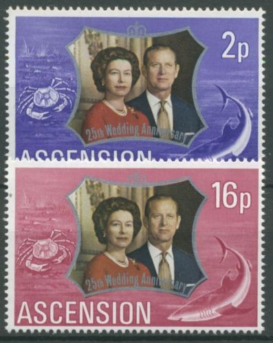 Ascension 1972 Silberhochzeit des englischen Königspaares 164/65 postfrisch