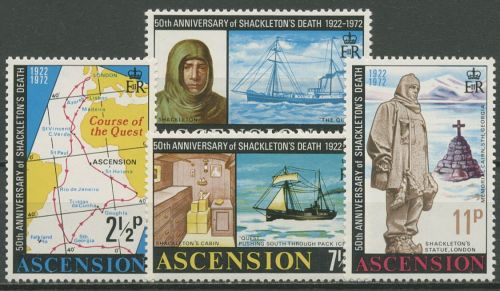 Ascension 1972 Südpolarforscher Ernest Shackleton Schiffe 160/63 postfrisch