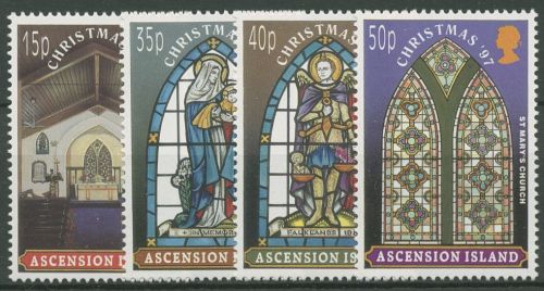 Ascension 1997 Weihnachten Buntglasfenster Marienkirche 743/46 postfrisch
