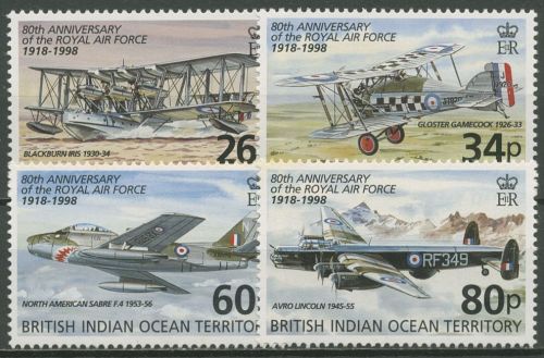 Brit. Territorium im Ind. Ozean 1998 80 Jahre Royal Air Force 219/22 postfrisch