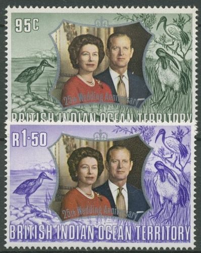 Brit. Territorium im Ind. Ozean 1972 Silberhochzeit Elisabeth 48/49 postfrisch