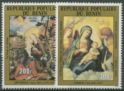 Benin 1982 Weihnachten Gemälde Maria mit Kind 304/05 postfrisch