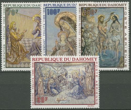 Dahomey 1968 Weihnachten Gemälde von Tsugouharu Foujita 364/67 postfrisch