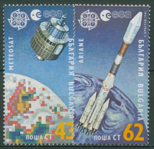 Bulgarien 1991 Europa CEPT Weltraumfahrt Satellit Rakete 3901/02 postfrisch