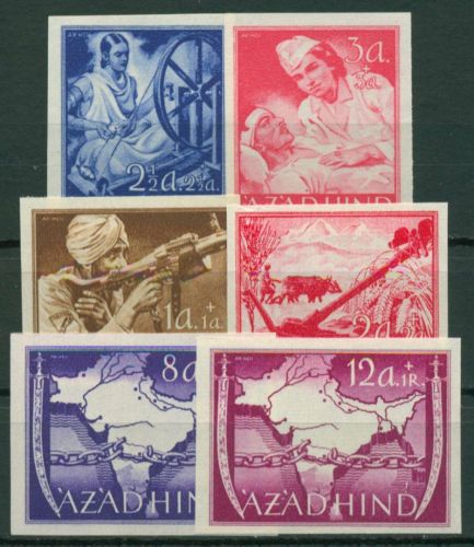Nationales Indien 1943 Vorbereitete Ausgabe ungezähnt I/VI B postfrisch