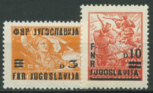 Jugoslawien 1949 Partisanen 588/89 postfrisch, Gummimängel