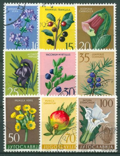 Jugoslawien 1959 Pflanzen Lavendel, Granatapfel, Wacholder 882/90 gestempelt