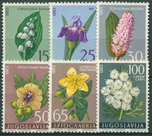 Jugoslawien 1963 Blumen Maiglöckchen, Schwertlilie, Kümmel 1034/39 postfrisch