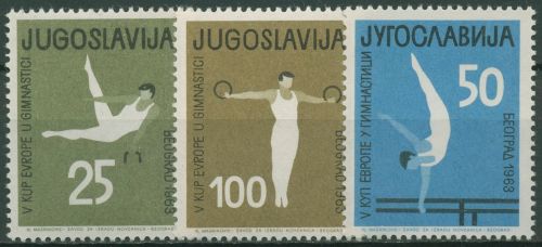 Jugoslawien 1963 Sport Turnen EM 1049/51 postfrisch