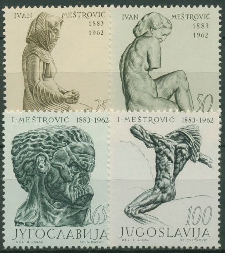 Jugoslawien 1963 Bildhauer Ivan Mestrovic Skulpturen 1052/55 postfrisch