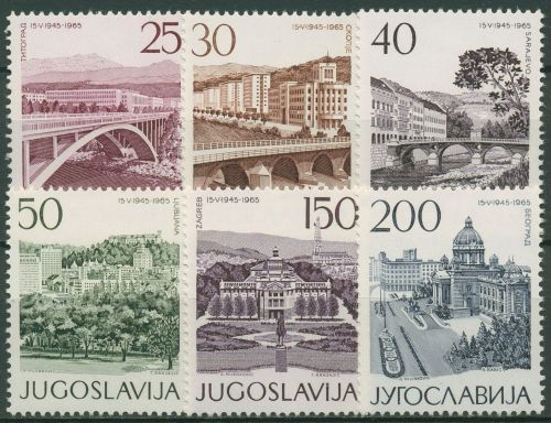 Jugoslawien 1965 Tag der Befreiung Brücken Bauwerke 1106/11 postfrisch