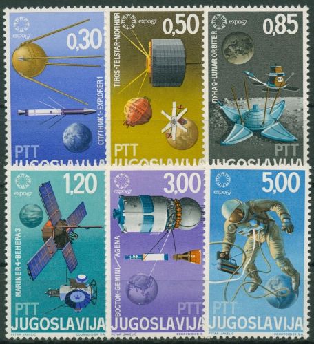 Jugoslawien 1967 EXPO Montreal IFA-Kongreß Raumfahrt 1216/21 postfrisch