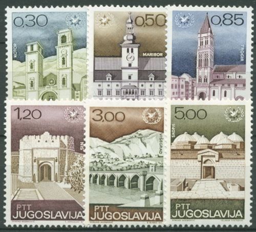 Jugoslawien 1967 Tourismusjahr Bauwerke 1222/27 postfrisch