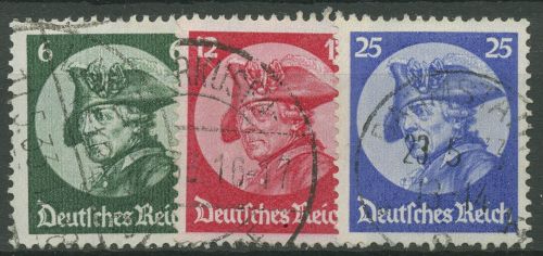 Deutsches Reich 1933 Friedrich der Große 479/81 gestempelt