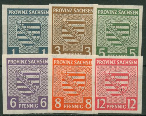 SBZ Provinz Sachsen 1945 Provinzwappen mit WZ fallend 66/71 X postfrisch