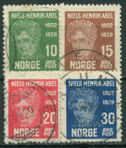 Norwegen 1929 Persönlichkeiten Mathematiker Niels Henrik Abel 150/53 gestempelt