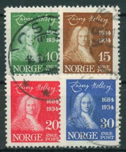 Norwegen 1934 Persönlichkeiten Dichter Ludvig Holbert 168/71 gestempelt