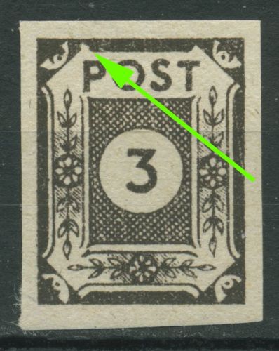 SBZ Ost-Sachsen 1945 Ziffernserie mit Plattenfehler 51 atx I PF II postfrisch