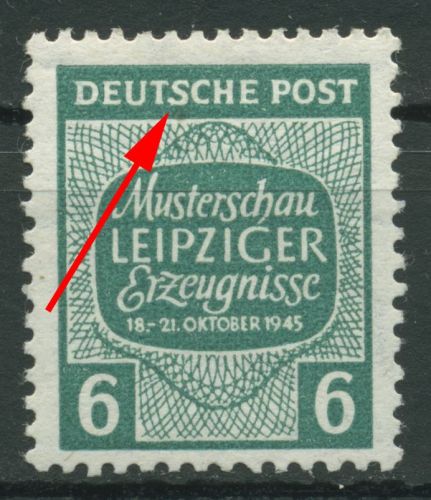 SBZ West-Sachsen Musterschau Leipzig mit Plattenfehler 124 Y IV postfrisch