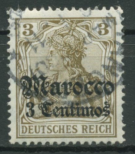 Deutsche Post in Marokko 1906 Germania mit Aufdruck 34 gestempelt