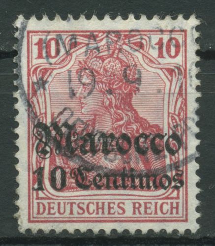 Deutsche Post in Marokko 1906 Germania mit Aufdruck 36 gestempelt