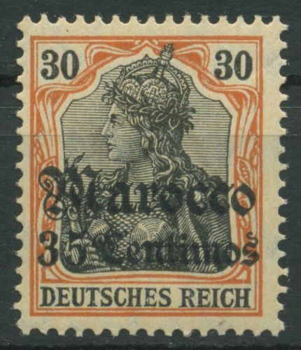 Deutsche Post in Marokko 1906 Germania mit Aufdruck 39 mit Falz