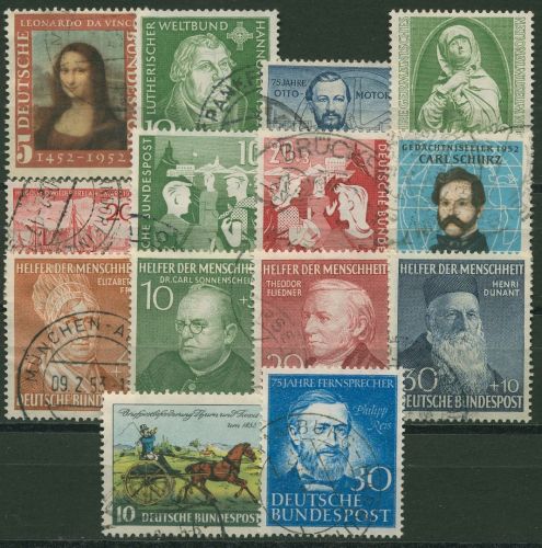 Bund 1952 Jahrgang (148/61) komplett gestempelt