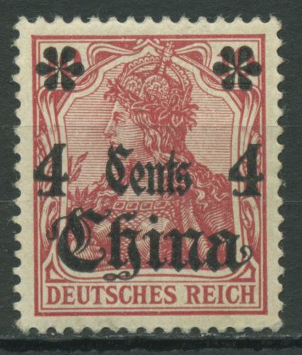Deutsche Post in China 1905 Germania mit Aufdruck 30 mit Falz