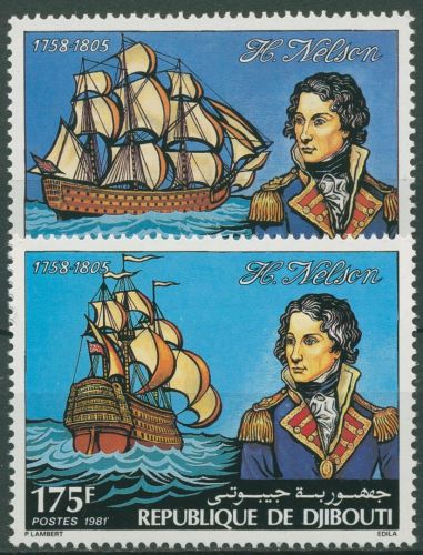 Dschibuti 1981 Admiral Horatio Nelson Segelschiffe 306/07 postfrisch