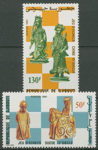 Dschibuti 1981 Schachfiguren aus Schweden und China 314/15 postfrisch