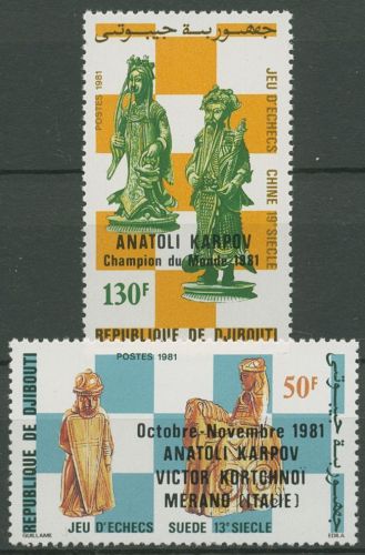 Dschibuti 1981 Schachweltmeisterschaft in Meran 319/20 postfrisch