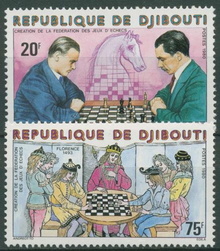 Dschibuti 1980 Gründung des Schachbundes 278/79 postfrisch