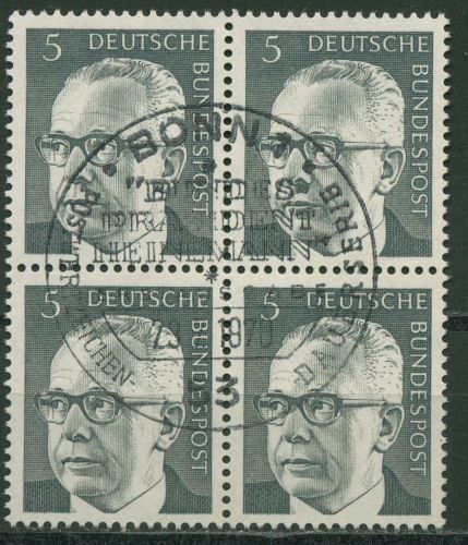 Bund 1970 Heinemann 635 4er-Block mit ESST BONN