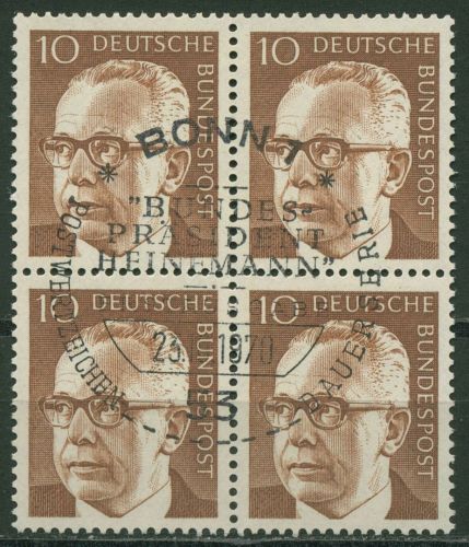 Bund 1970 Heinemann 636 4er-Block mit ESST BONN