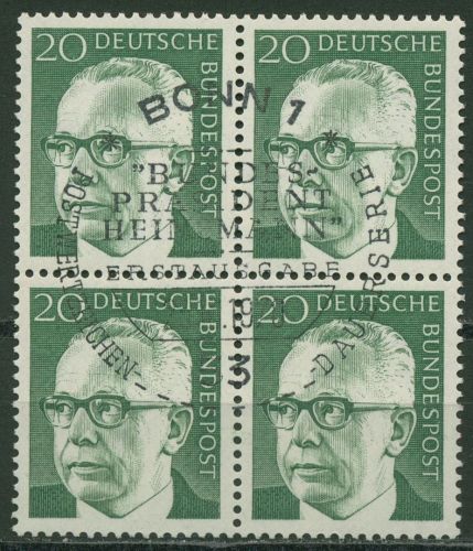 Bund 1970 Heinemann 637 4er-Block mit ESST BONN